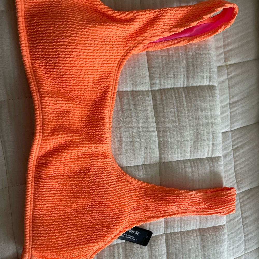 Hurley Orange Scrunch Bikini Top